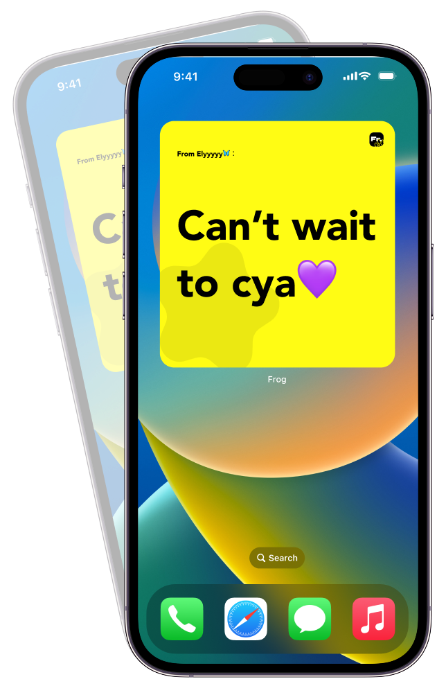 Frog app Home Screen widget on iPhone